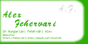 alex fehervari business card
